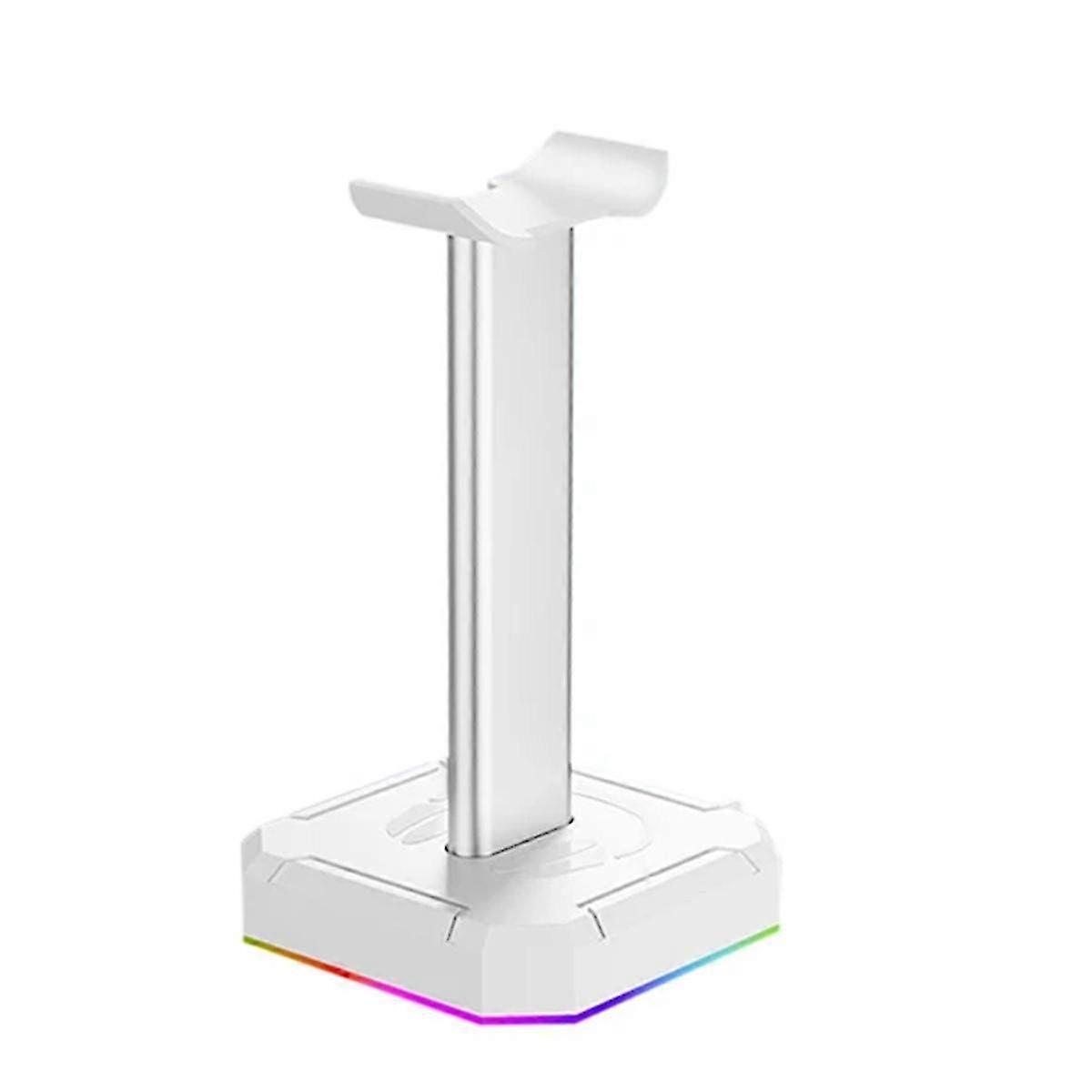 Headphone Bracket Display Rack Rgb Backlight Head Mounted Stand Holder Desktop Organizer Vertical Bracket Hanger,white