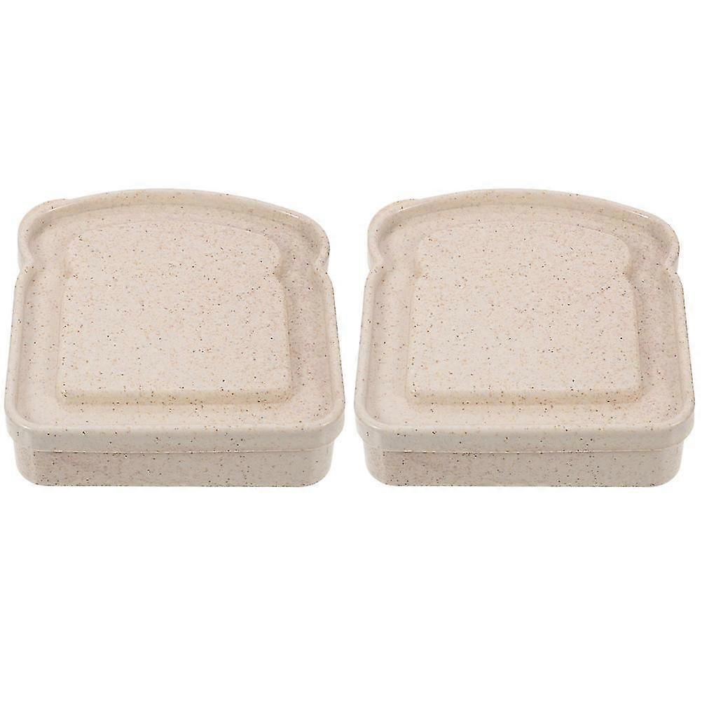 2pcs Sandwich Bread Storage Boxes Dessert Storage Cases Daily Use Food Containers