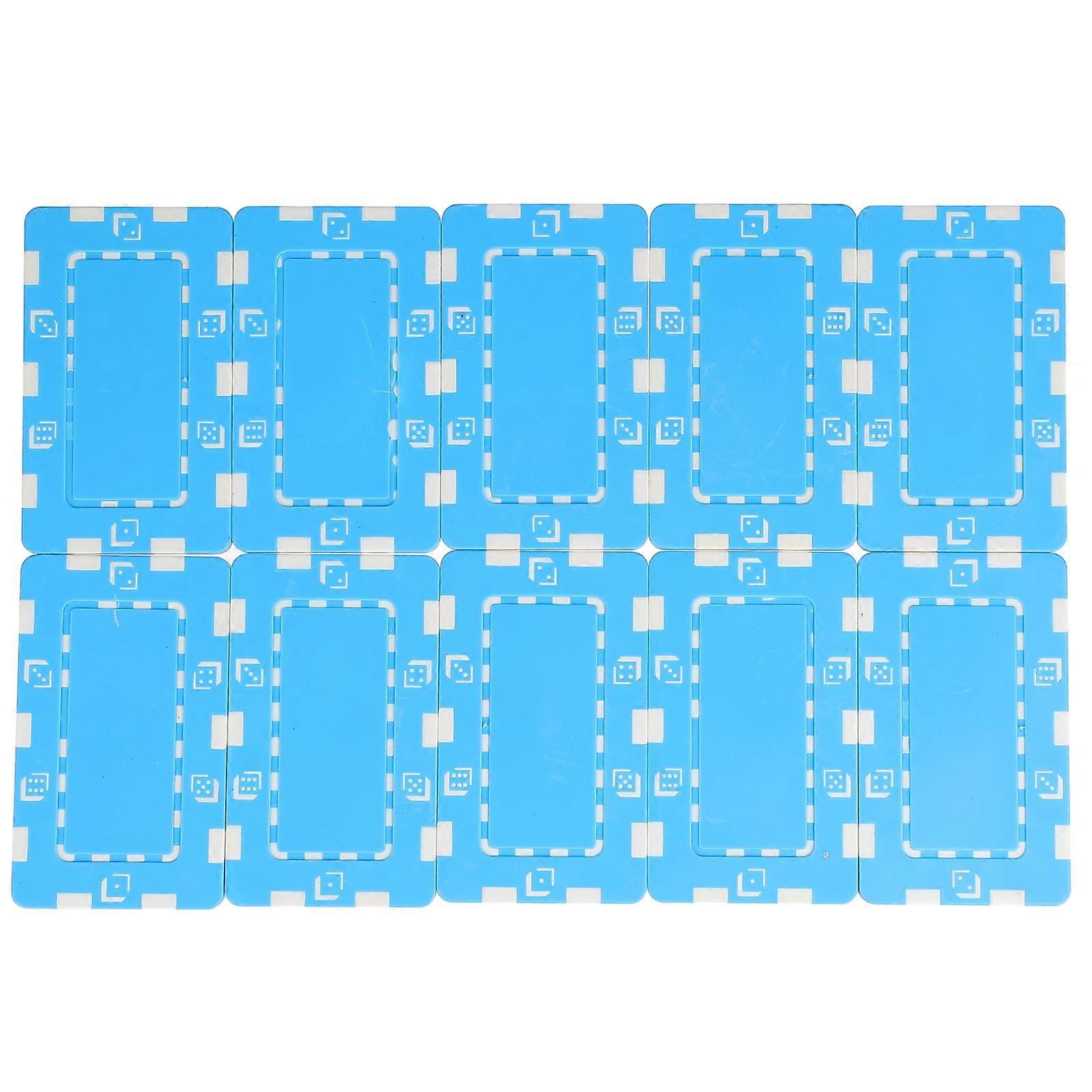 10pcs Rectangular Texas Poker Chips Game Coins Toys Mahjong Game Chips Props