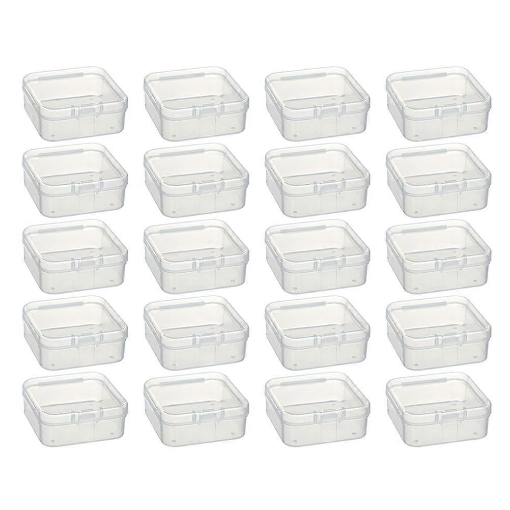 20Pcs Small Clear Plastic Containers with Lids Bead Organizers Small Storage Box Case
