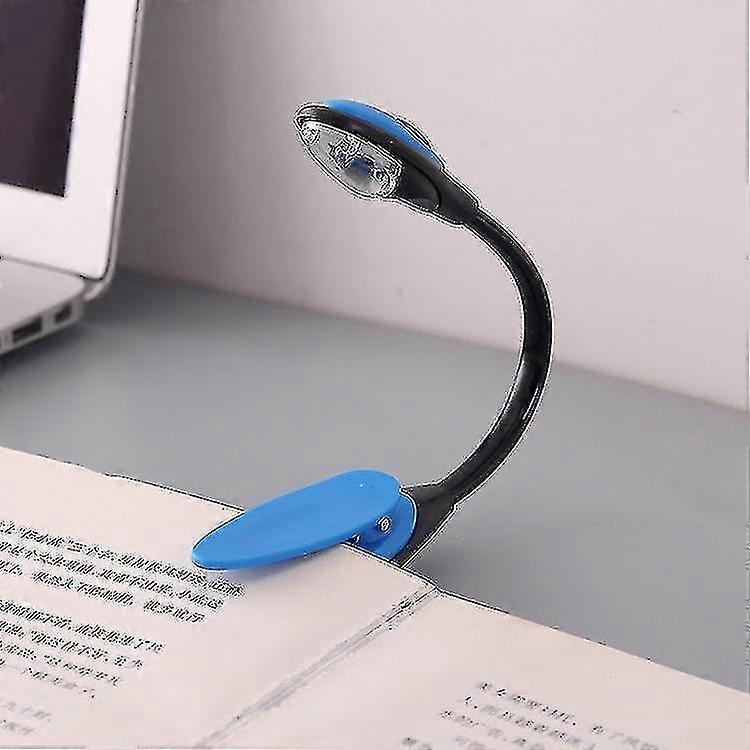 Blue Led Clip Book Light / Mini Clip-on Flexible Bright Led Lamp Light /flexible Book Reading Lamp For Travel Bedroom Book Reader
