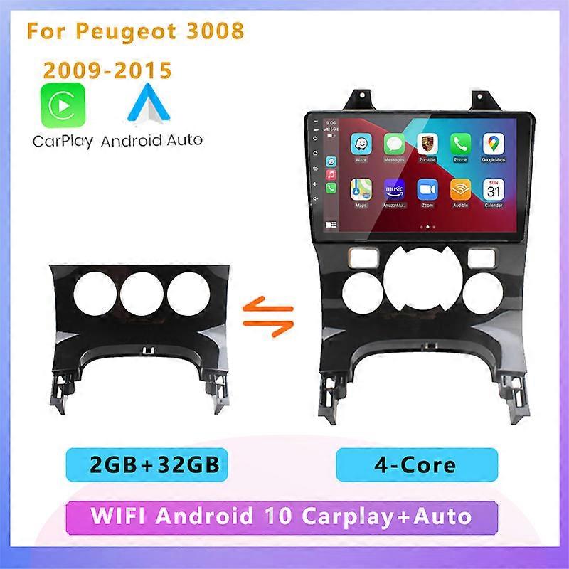 2GB + 32GB Car Radio Android Multimedia Player GPS navigation 2 Din No DVD for Peugeot 3008 2008-2015
