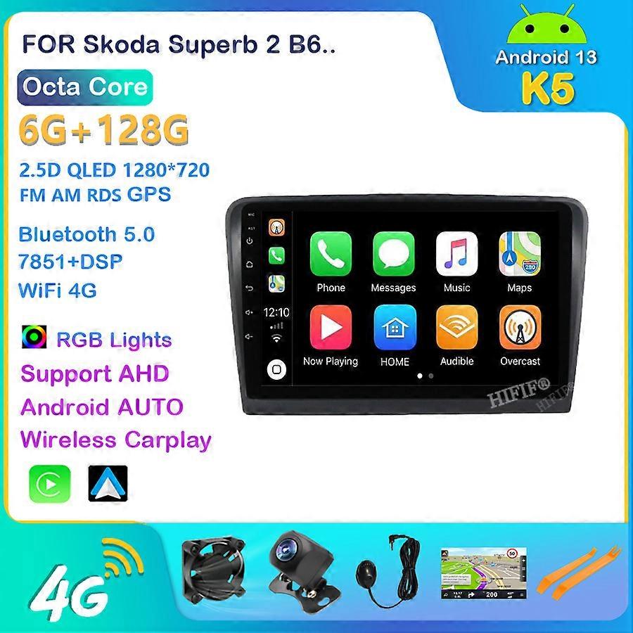 10" Android 13 2Din Car Radio For Skoda Superb 2 B6 2008-2015 Navigation GPS Multimedia Video Player RDS DSP+48EQ IPS Autoradio