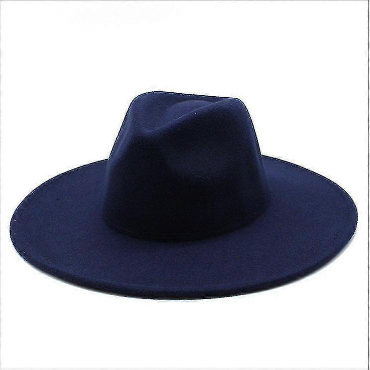 100% NUOVO Arriva Caldo Inverno Classico A Tesa Larga Fedora Cappello Nero Bianco Cappelli di Lana Uomini Donne Schiacciabile Cappello Invernale