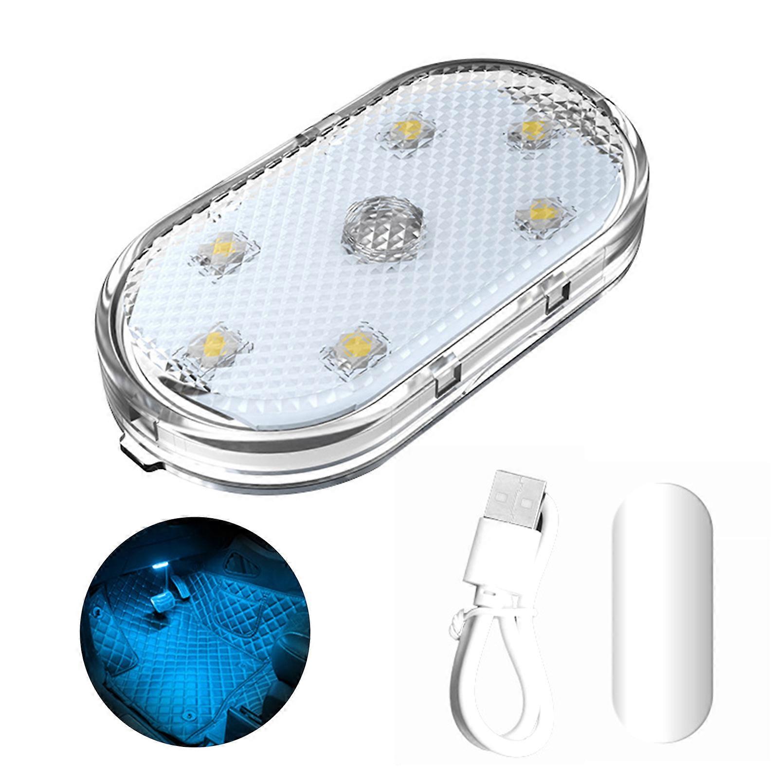 7 Colors RGB Car Ambient Light Punching Free Self-adhesive Magnetic Suction Touch Switch USB Rechargeable Automotive Light xi