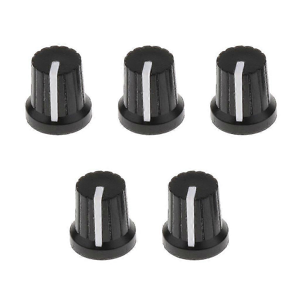 5pcs Gitarreneffekt-Pedal-Knopf Verstärker-Steuerknöpfe Schwarz + Weiß