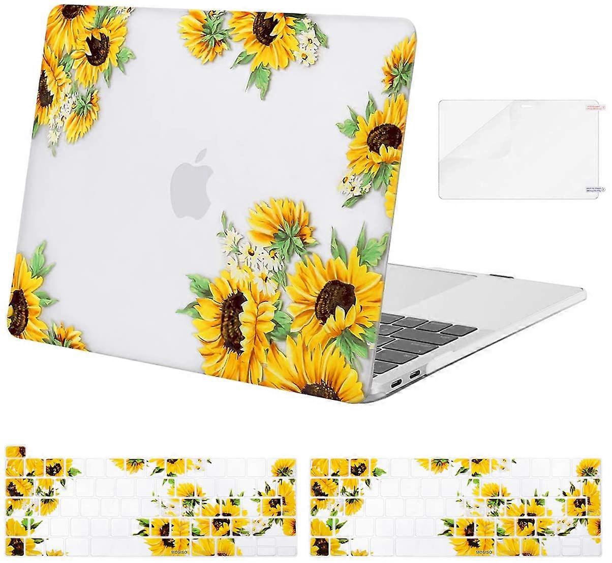 Compatibel met MacBook Pro 13 inch Case 2016-2020 Release A2338 M1 A2289 A2251 A2159 A1989 A1706 A1708, Plastic Zonnebloem Hard Shell Case & Keyboard Co