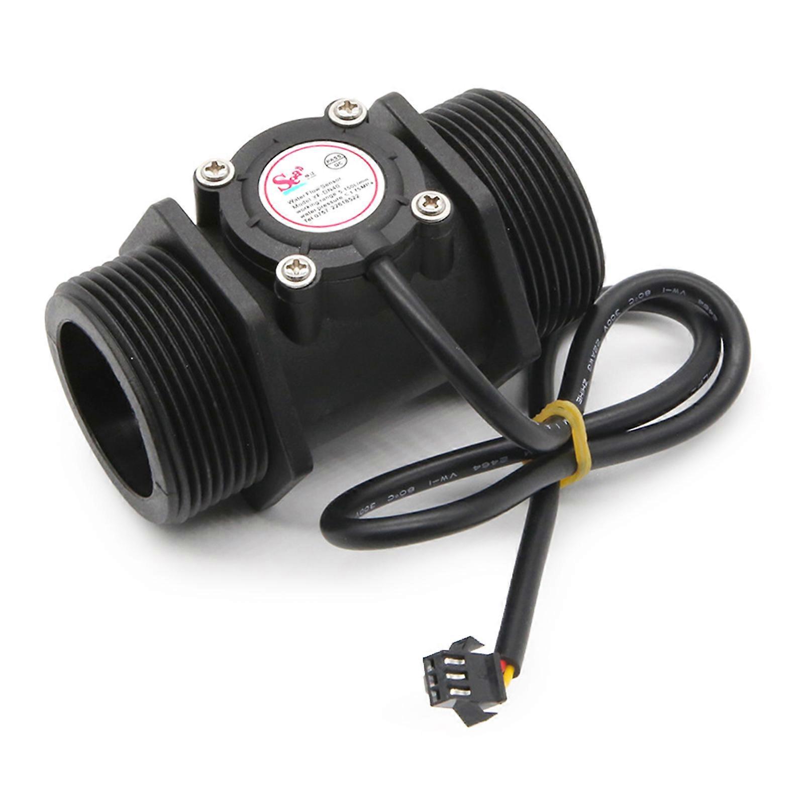 Water Flow Meter Turbine Flowmeter Water Flow Hall Sensor Switch 1.5-inch 22mm