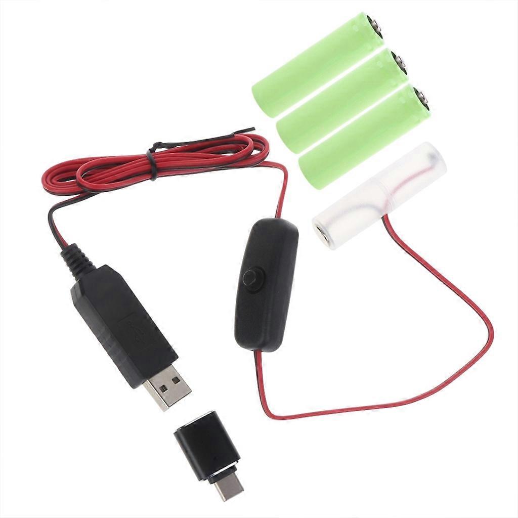 Dummy Battery Power Supply Cable wtih Switch for LED Light Remote Control