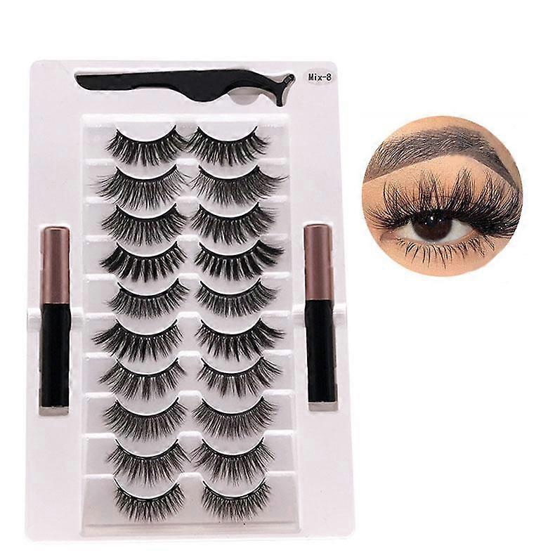 10pcs False Eyelashes Makeup False Lashes Handmade Artificial Eyelashes