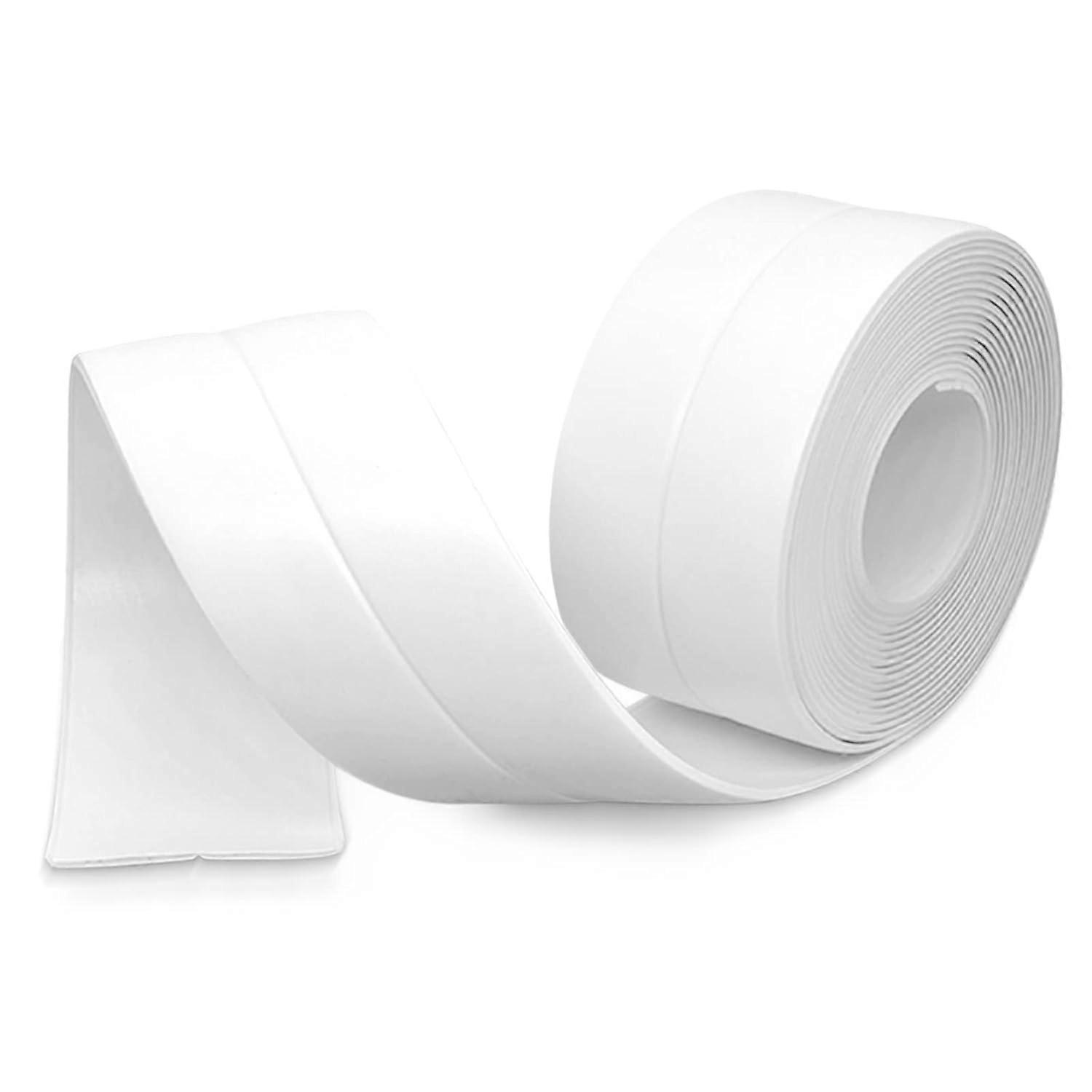 320x3.8CM shower bar seal shower gasket bathroom silicone seal white masking tape PE self-adhesive kitchen corner seal