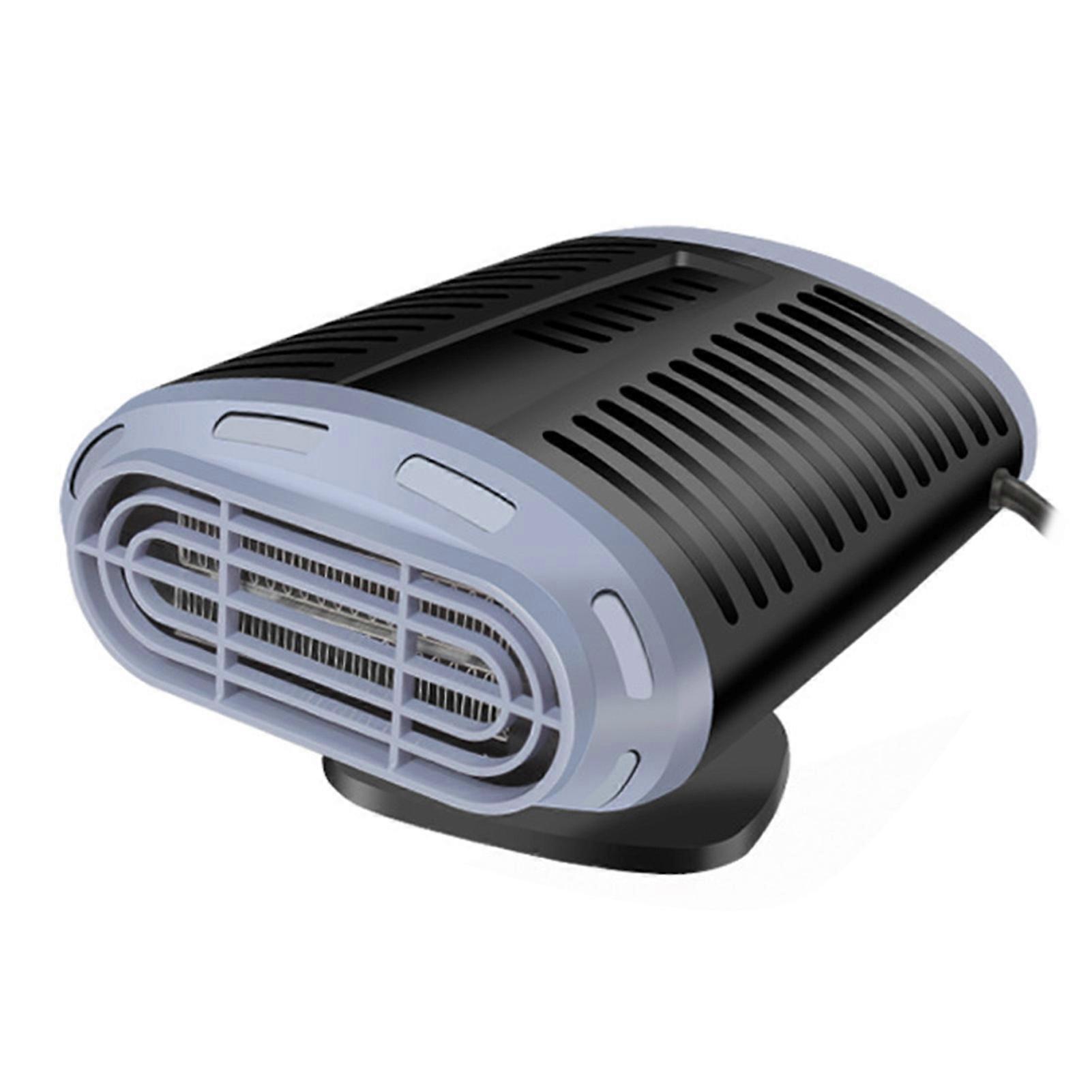 150W חימום מהיר 360 מעלות מאוורר מחמם רכב מתכוונן, 12V מסיר ערפל שמשה נייד לרכבים, אפור שחור