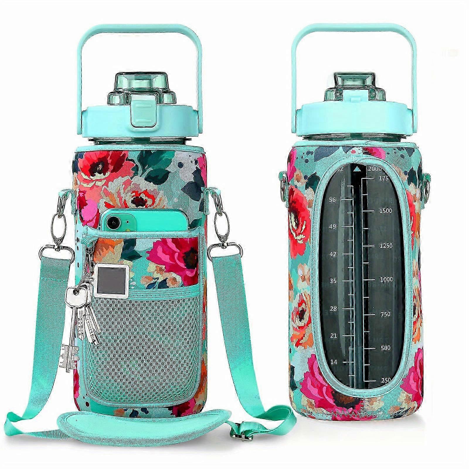 1pc Leakproof Insulated Water Bottle with Straw & Chug Lid - Durable with Storage Sleeve, Easy Carry Handle for All-Day Hydration - Perfect for Sports