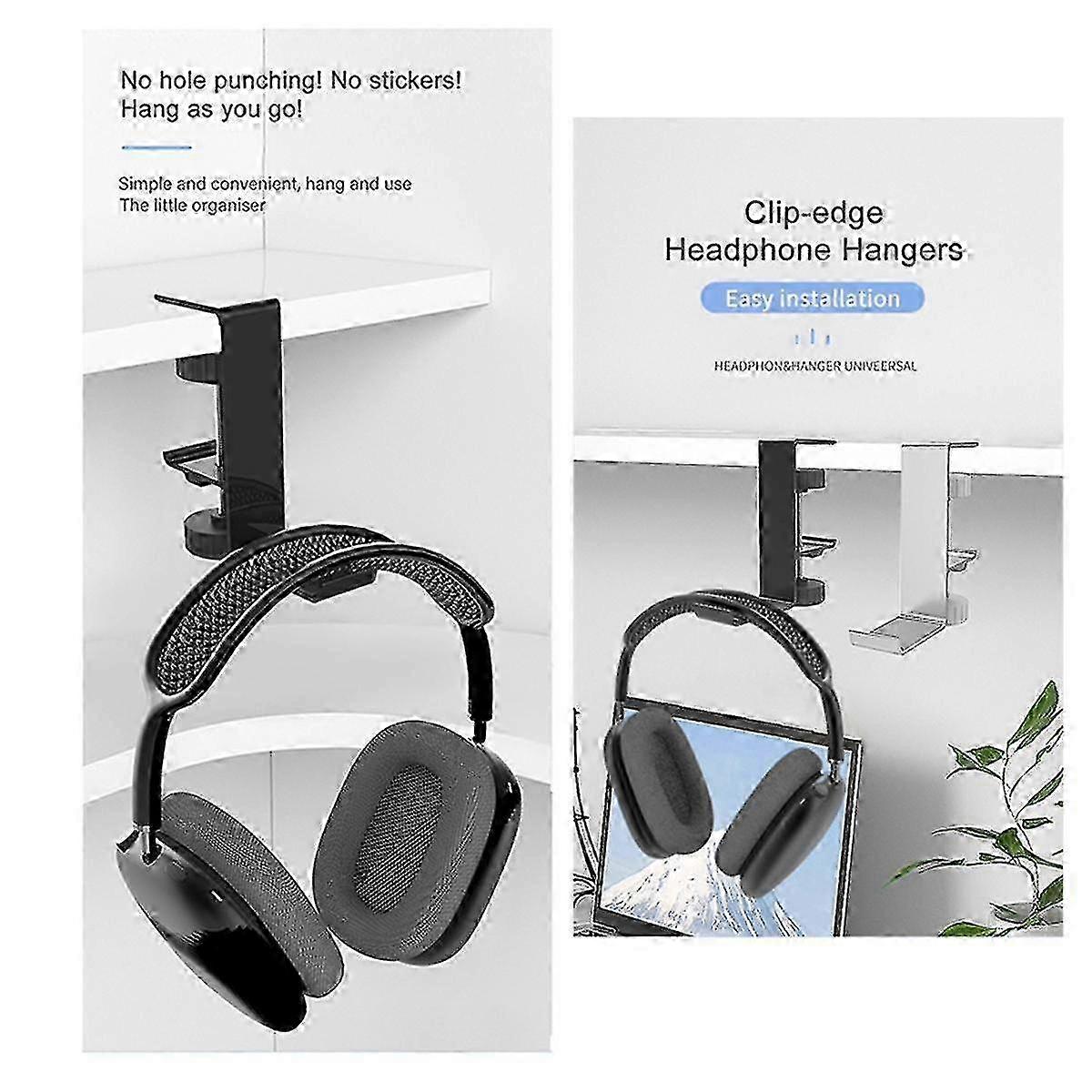 Clip-on Headset Holder Z20 Clip-on Hanger Hook Headset Universal Hanger Metal Desktop Countertop Hooks Brackets