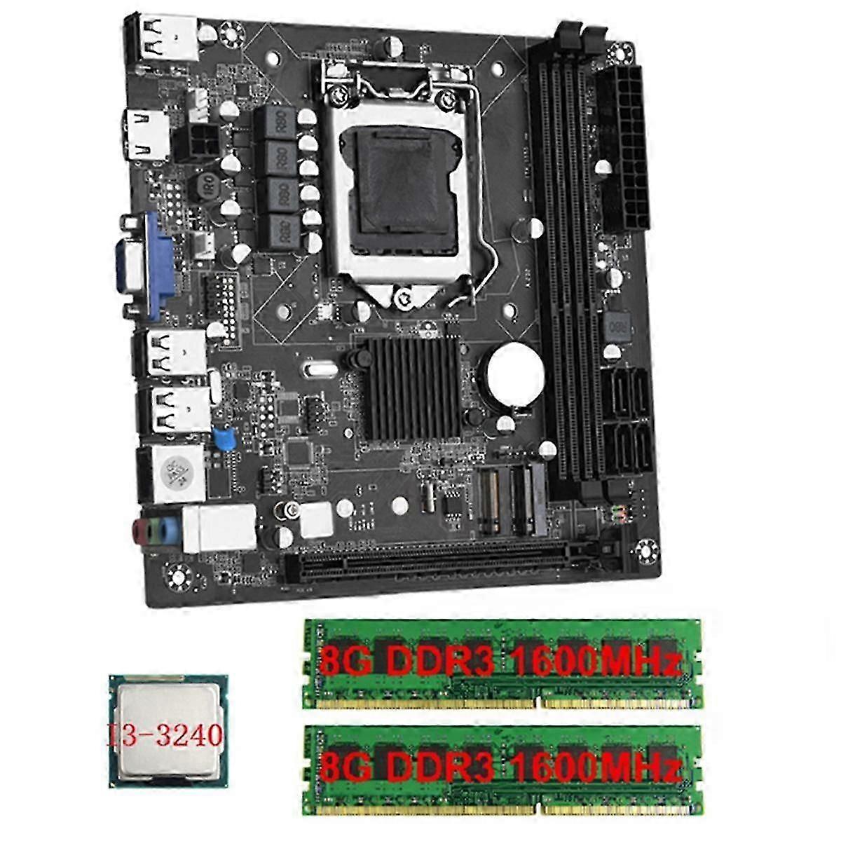 Itx H61 Desktop μητρική πλακέτα + i3-3240 + 2x8g DDR3 1600MHz Ram CPU LGA 1155 υποστήριξη μέχρι 16GB RAM υποδοχές