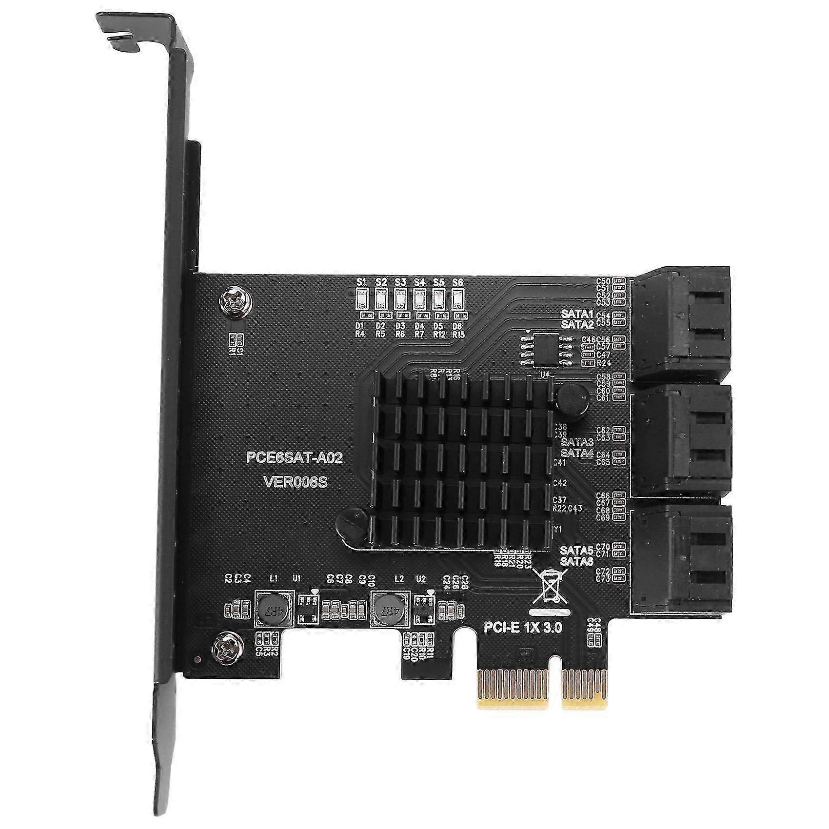 PCIe SATA Card, 6 Port, SATA Controller Expansion Card, Boot As System Disk, Support 6 SATA 3.0 Dev