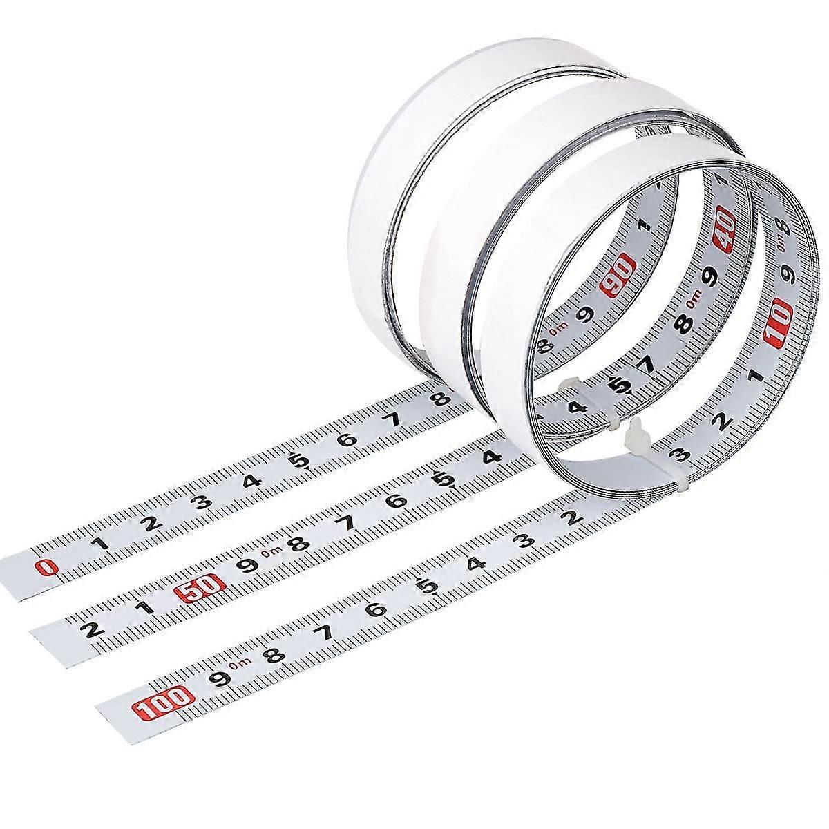 3 αυτοκόλλητο μέτρο ταινιών χάλυβα άνθρακα τεμαχίων, αυτοκόλλητος μετρικός χάρακας, κολλώδης χάρακας χάλυβα κλίμακας, μετρικό αυτοκόλλητο μέτρο ταινιών, για Workben