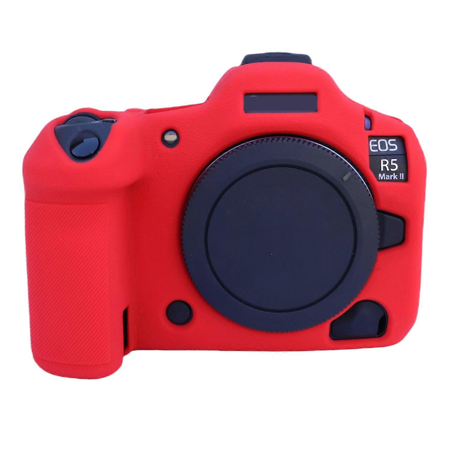 For Canon EOS R5 Mark II Camera Protective Case Anti Scratch Silicone Cover - Red