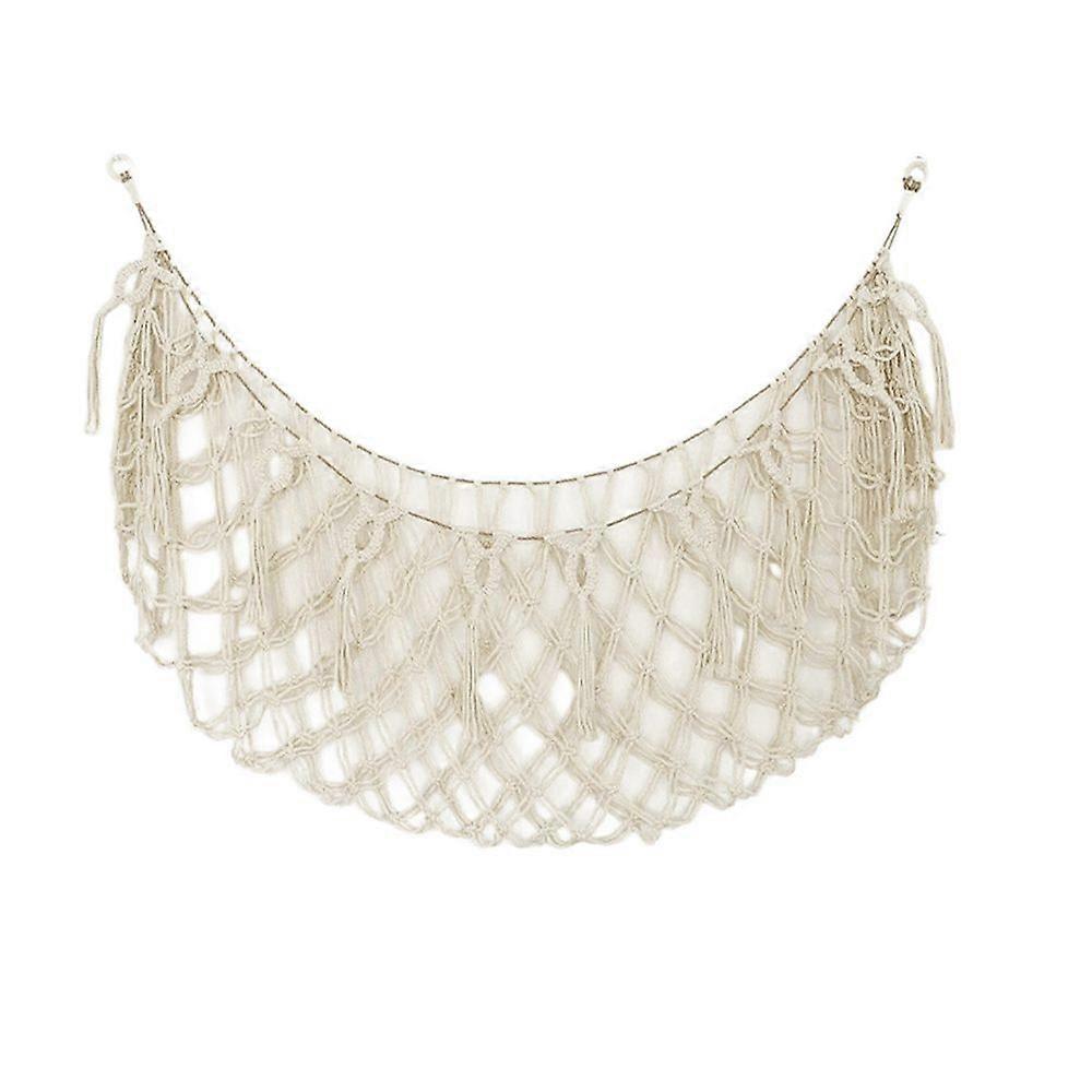 Wall Mounted Stuffed Toy Net Bag Hammock Large Capacity Tassels Design Easy to Install Plush Toy Organizer Corner Hanging Net