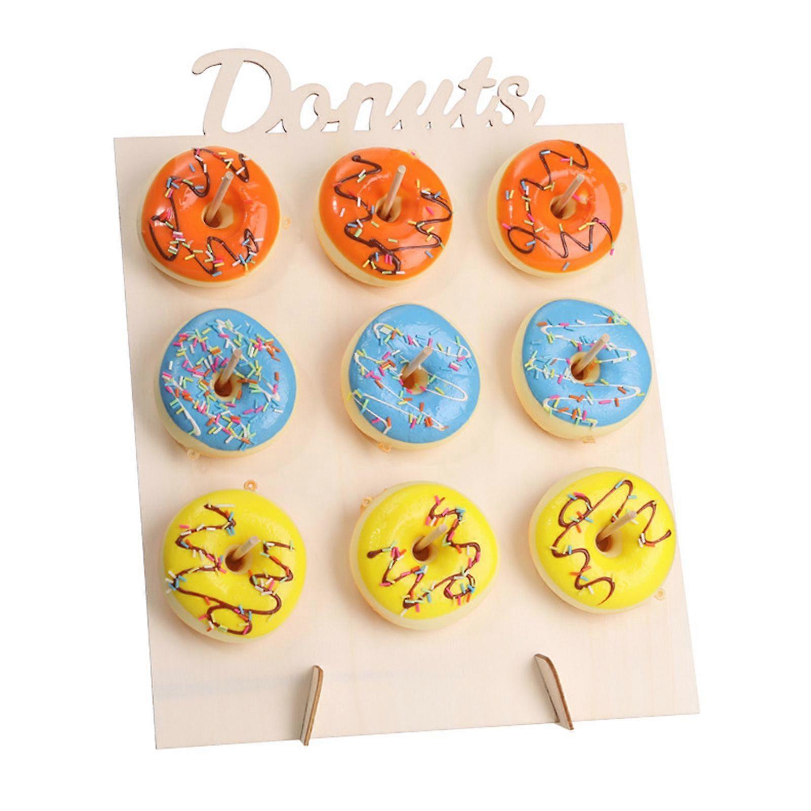 Wooden Donut Display Stand Smooth Edge Burr Free High Stability Quick Assembly Donut Display Stand Tower Dessert Storage Holder