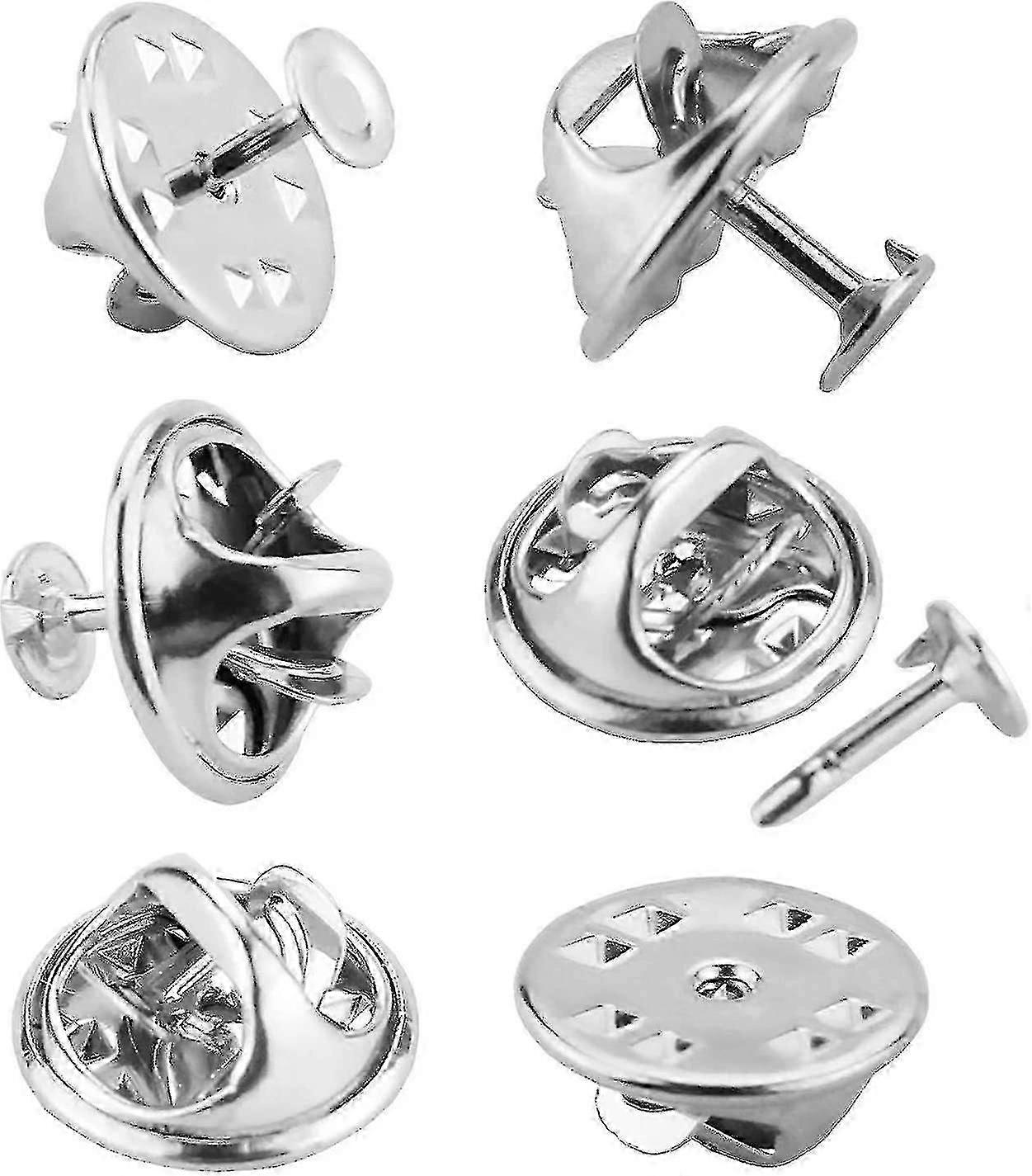 120 Pairs Butterfly Clutch Tie Tacks Pin Back Compatible With With 8mm Length Blank Pins For Craft Making (silver)