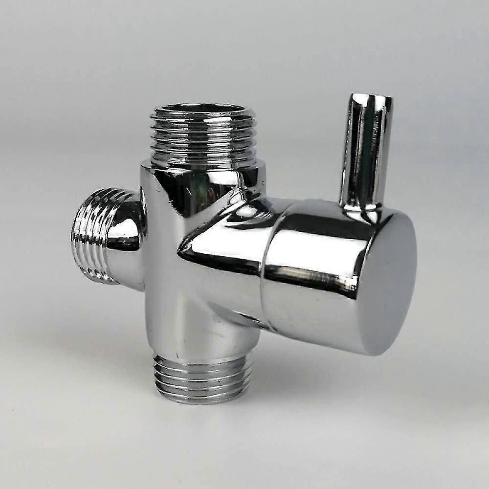 Umlenkventil, Außengewinde G1/2; Messing Wasserhahn T Adapter Chrom Badezimmer Dusche Wasserhahn Zubehör Wasserumlenker 3-Wege-Füllventil männlich-YuJia