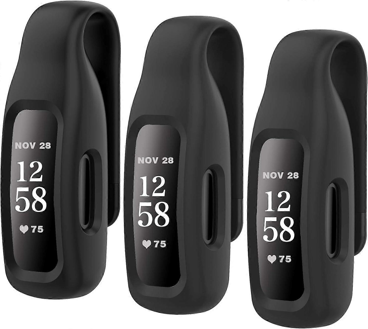 SBSGV 3-Pack Clips Replacement for Fitbit Inspire 2, Soft Comfortable Silicone Clip 360Protection Holder Accessory Compatible with Fibit Inspire 2