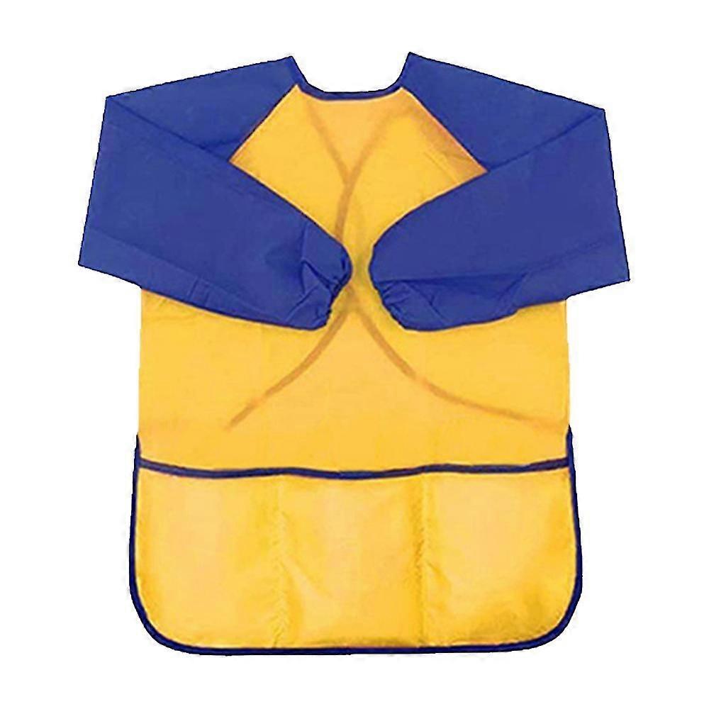 Kids Art Smock Long Sleeve Painting Aprons With Elastic Tight Cuffs Waterproof And Paint Repellent