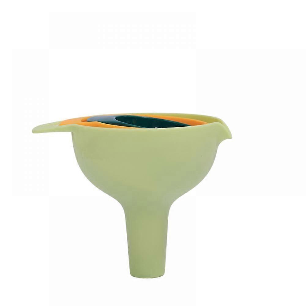 4-Piece Plastic Funnel Set, 4-In-1 Multifunctional Oil Drain Set, Kitchen Liquid Sorting Filter, Kitchen Tools - Green