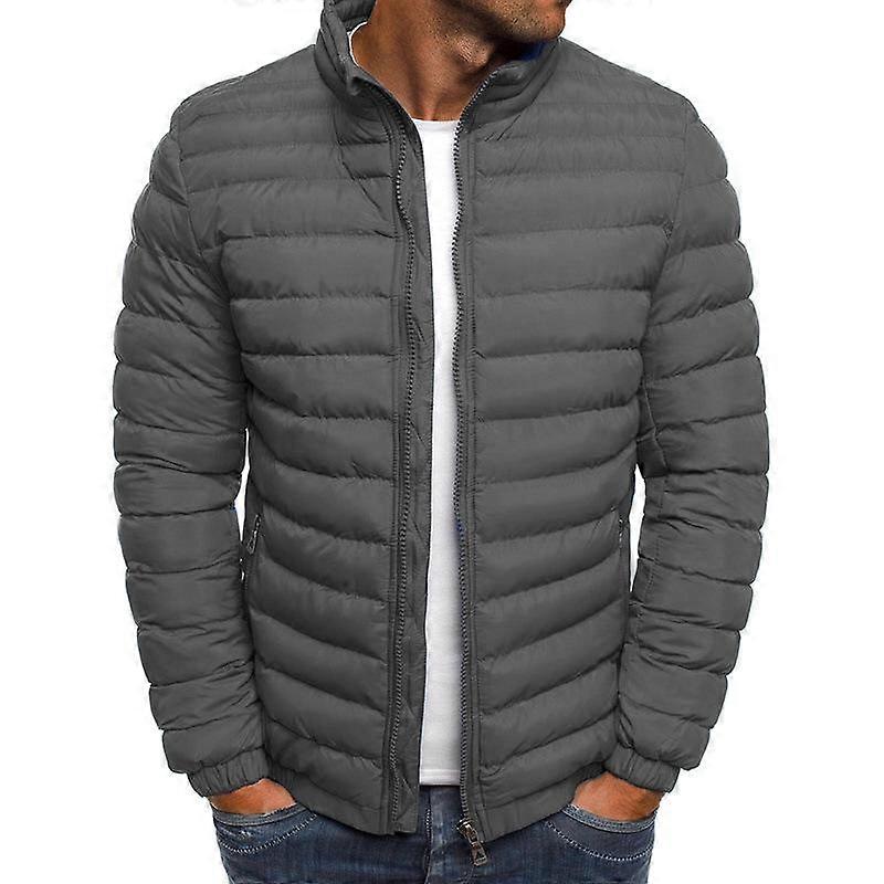 New Men's Bubble Padded Puffer Coats with Zip Up, Winter Warm Quilted Tops Jacket Outwear