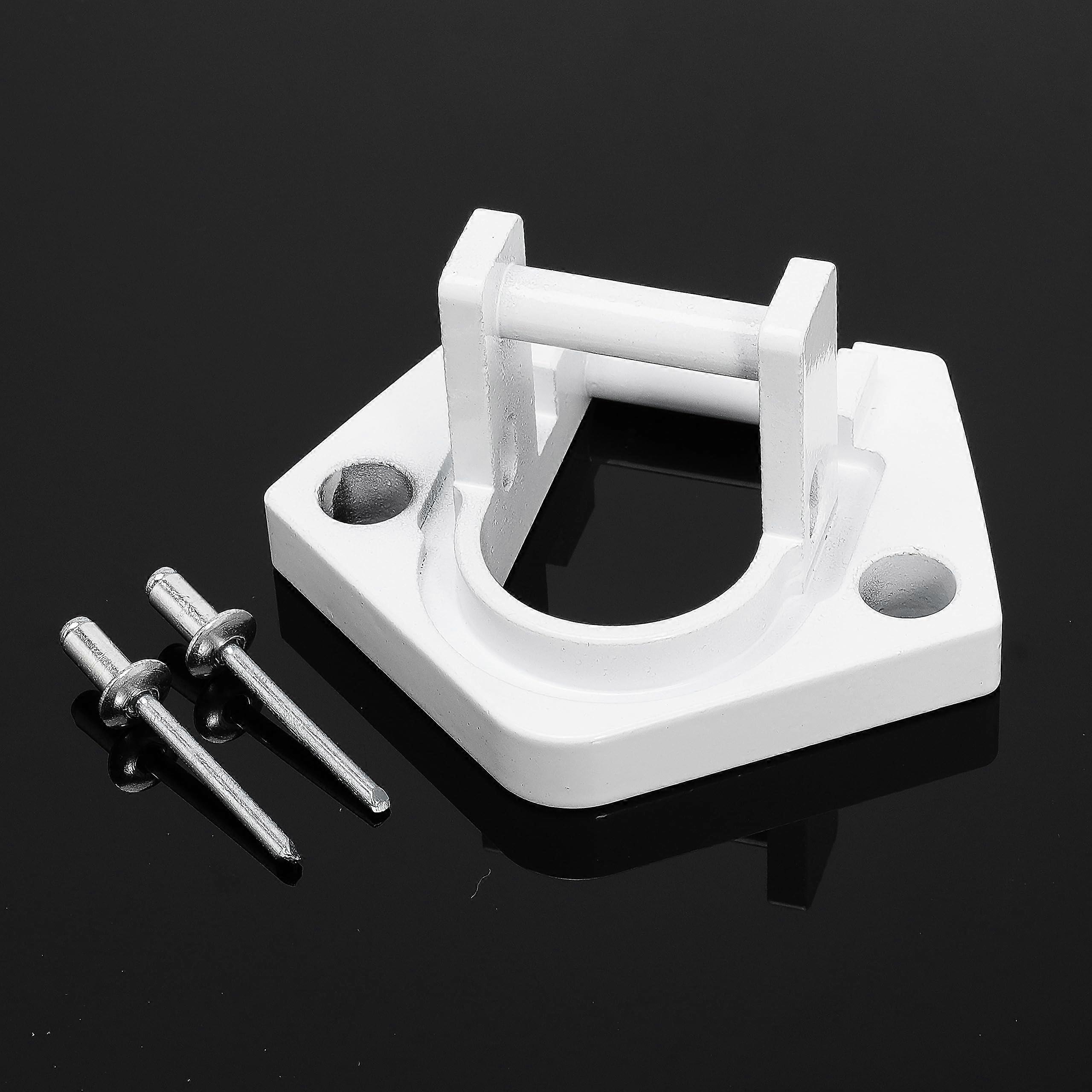 RV Awning Bottom Bracket Foot for Rounded Hardware - Right or Left Side, Durable Plastic, Compatible with Most RV Models