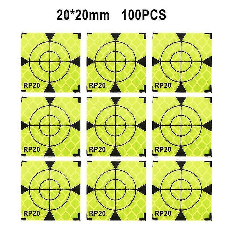 100pcs Reflector Sheet Reflective Tape Target Total Station Reflector Target Reflective Sticker Reflecto Target 20/30/40/50/60mm