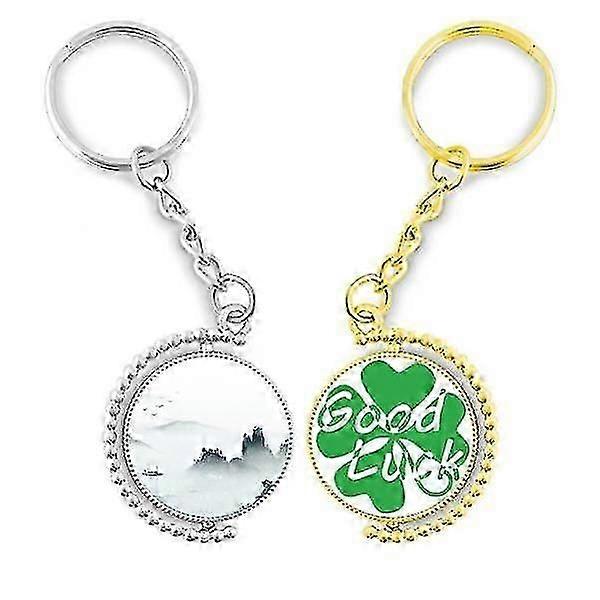 لون المشهد النمط الصيني ألوان مائية سلسلة رئيسية حلقة ملحق زوجين حامل المفتاح محظوظ