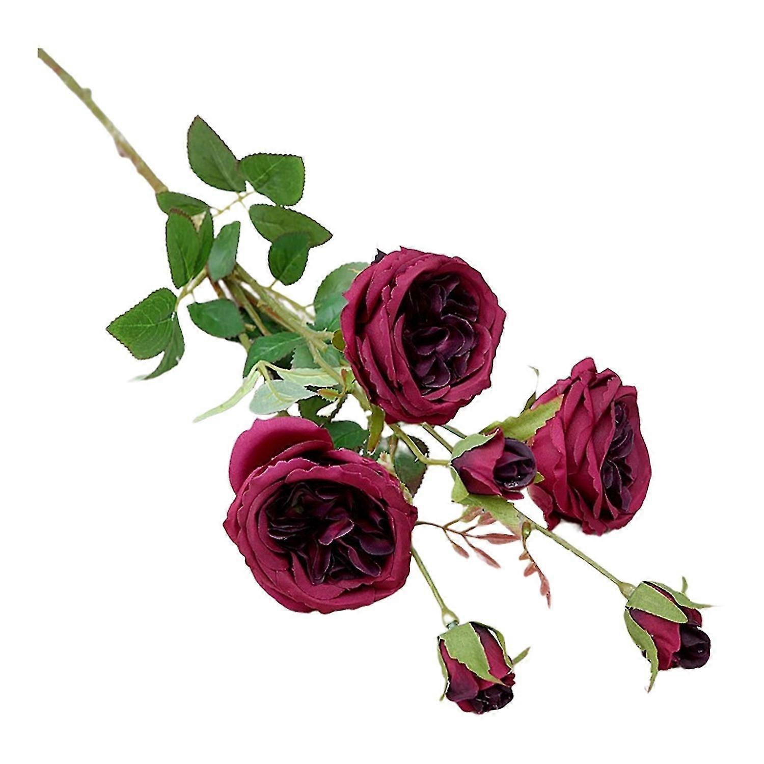 1 Branch Artificial Flower No Watering 6 Heads Romantic Bride Rose Simulation Flower