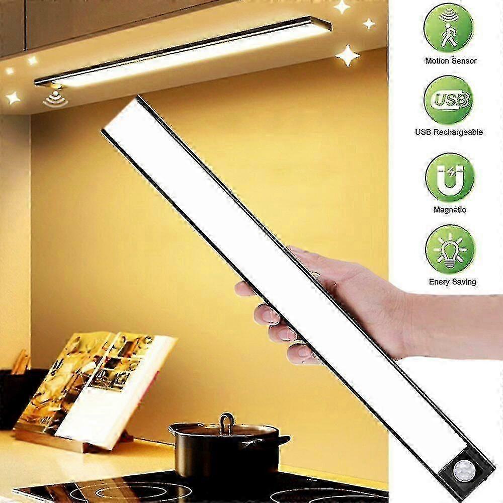 Wireless Led Pir Motion Sensor Lights Strip Cabinet Closet Lamp Usb-recargable