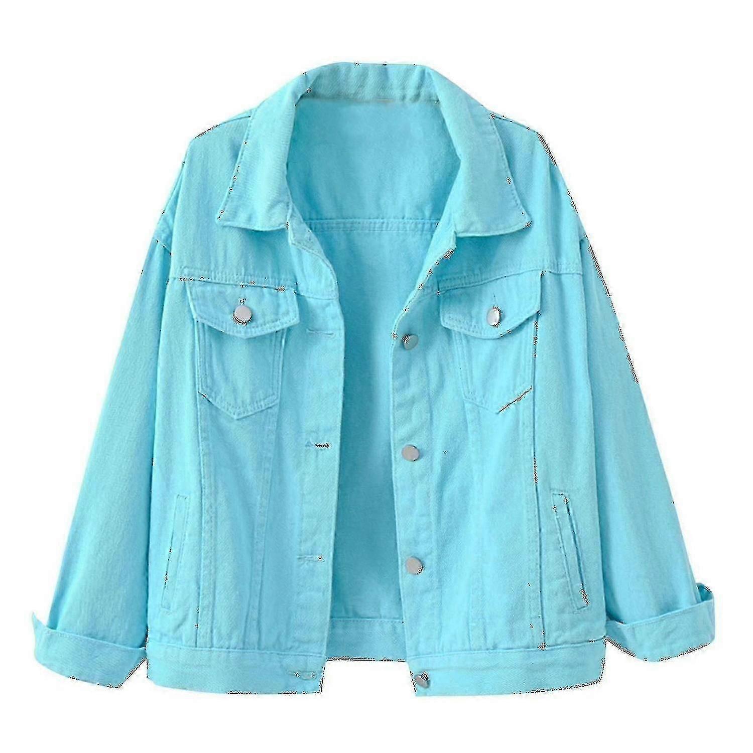 Women Spring And Autumn Coats Warm Solid Long Sleeve Denim Jacket Outerwear
