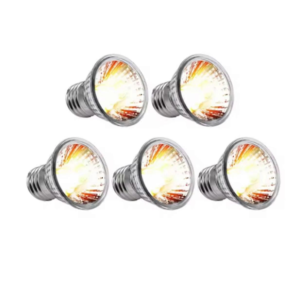 5PCS UVA+UVB Reptile Heating Light Bulb Snake Turtle Pet Full Spectrum Basking UV Light Bulbs Heating Light 50W