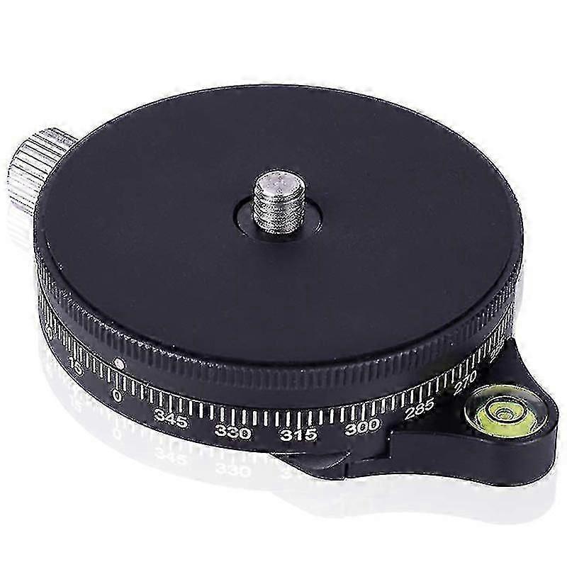 Camera Pan Base With Style Plate, 0.95cm Screw Aluminum Panoramic Ball Tripod Head With Bubble Level
