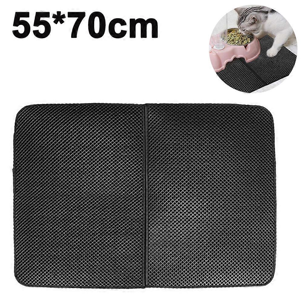 Double Layer Cat Litter Mat, Eco-Friendly Litter Trap, Non-Slip Backing For Stable Cat Litter Box, Soft For Paws Comfort EVA Material, Easy Cleaning
