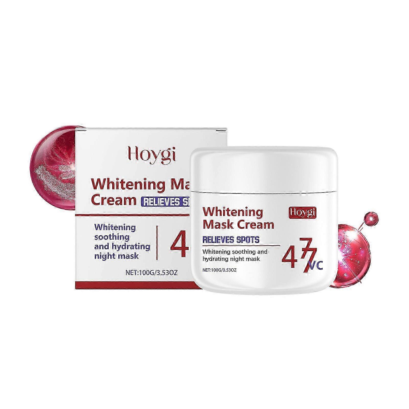 ExquisiteWhitening Mask Cream, Soothing and Hydrating Night Mask, Rejuvenating Moisturizing Reduce Fine Lines & Wrinkles Soft Firm Face Mask, Brighten