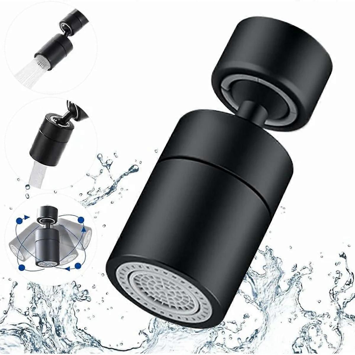 Faucet aerator, universal handshower extension for faucets, two-nozzle mixing jet, adjustable swivel handshower, 22 mm female thread