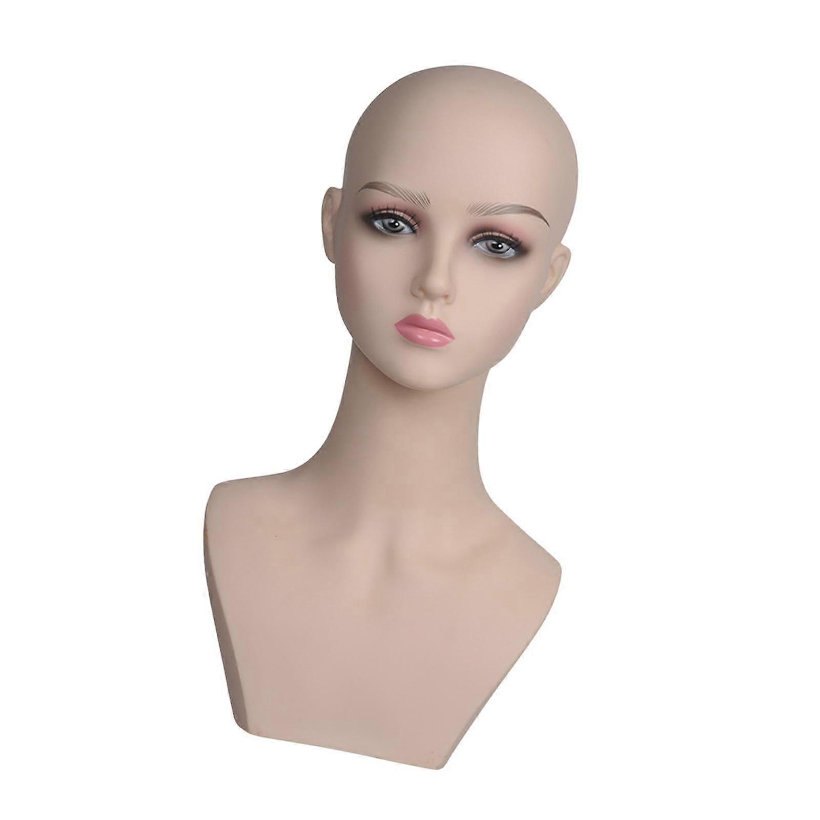 Testa di manichino realistica per parrucca, supporto per la realizzazione di parrucche, cappelli, occhiali, rosa