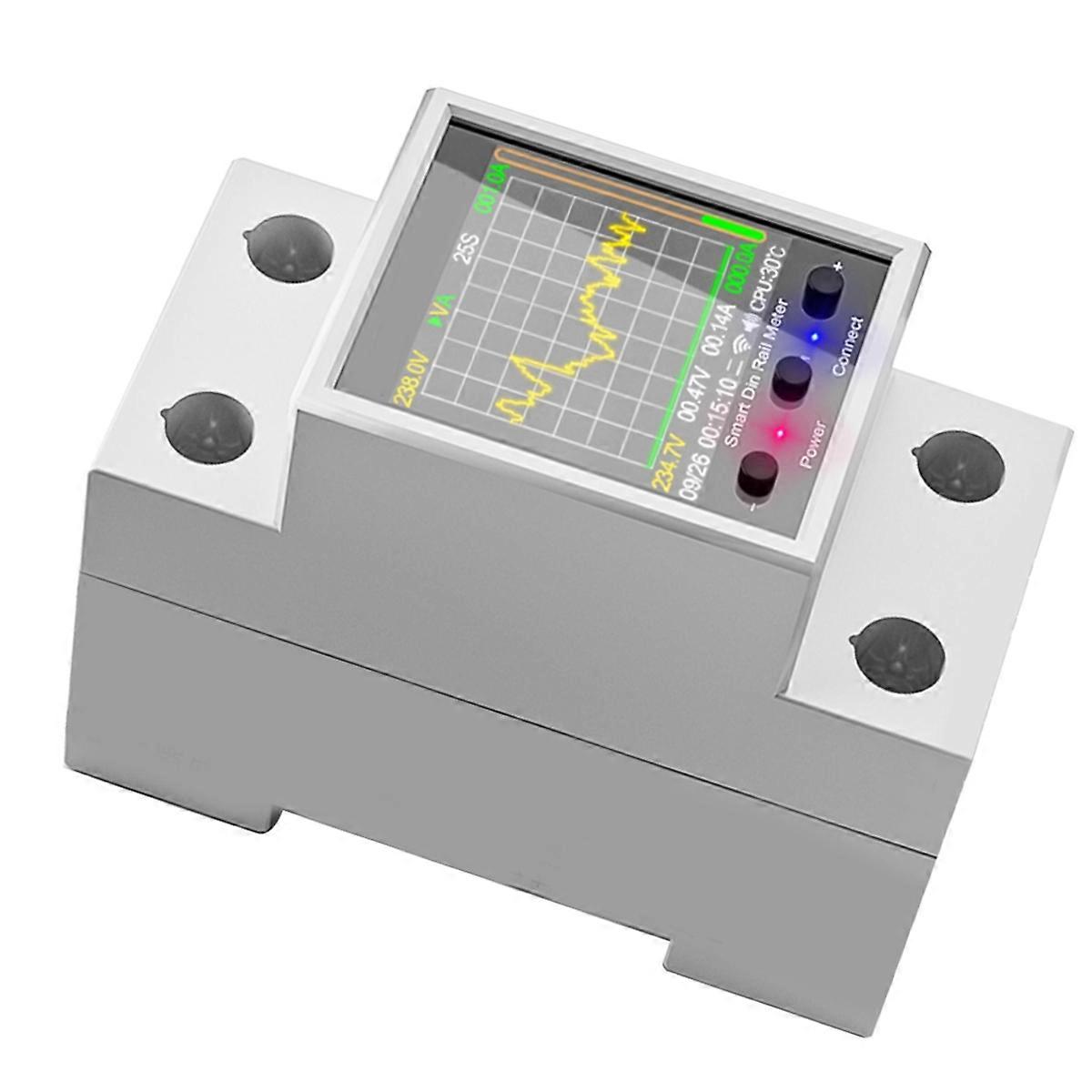 GR2P 100A Smart Electricity Meter Tuya WiFi Din Rail Power Energy Meter Digital Display Monitor Voltage Curve Ammeter