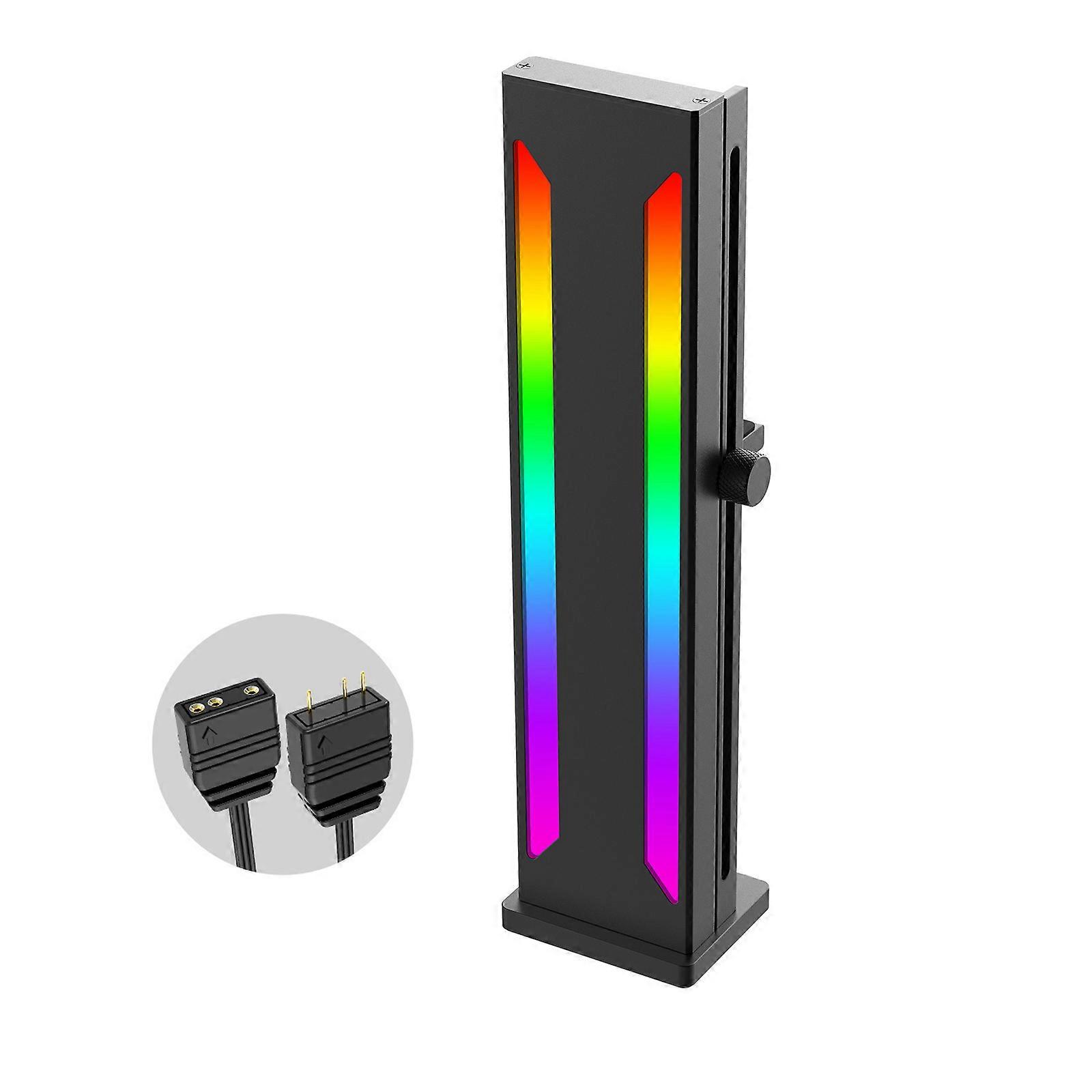 Aerospace Aluminum Video Card Support Bracket, Equipped with 5V 3PIN ARGB LED for Aesthetic Appeal GPU Card Holder  Black