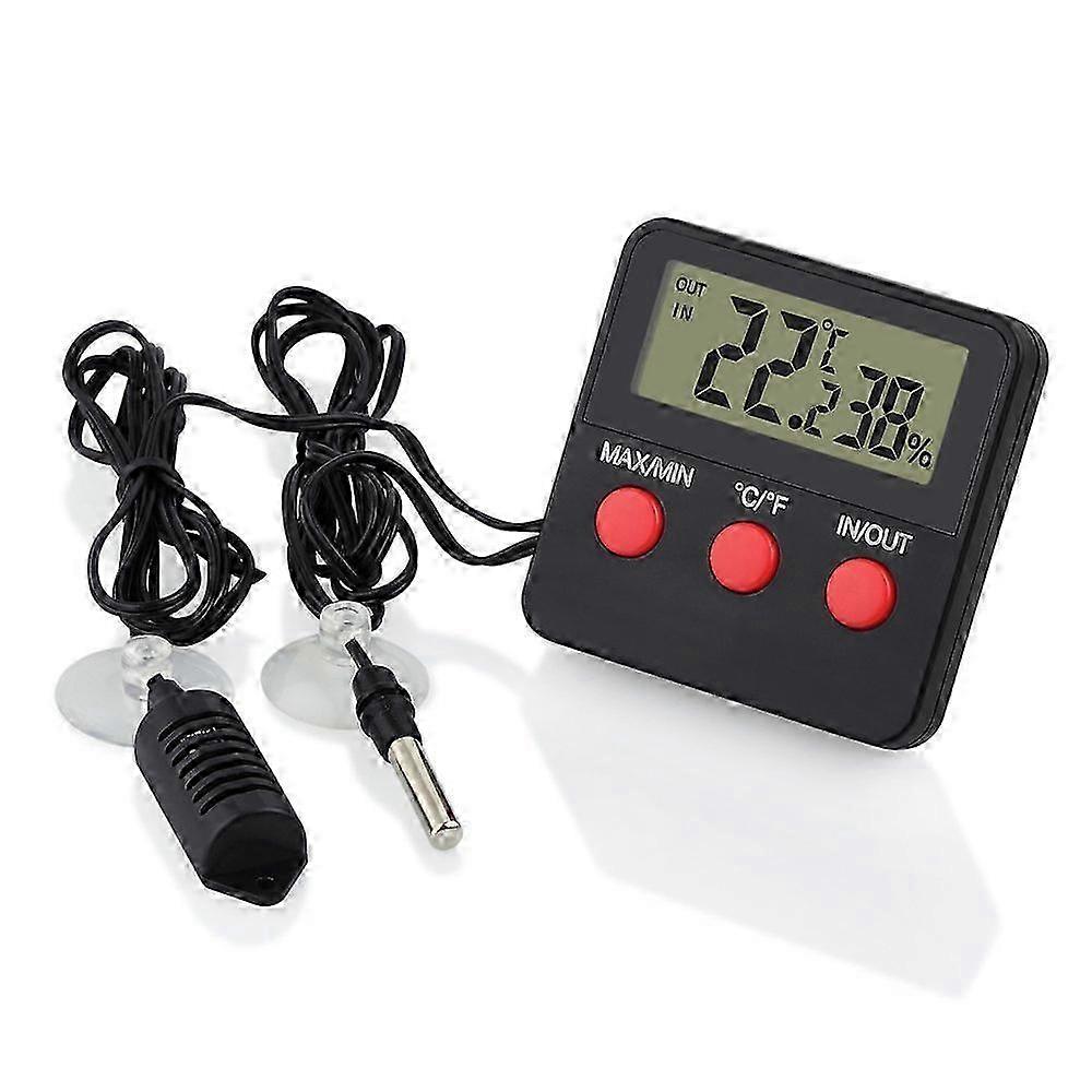 Digital Reptile Hygrometer Thermometer with Remote Sensor for Snake Lizard Terrarium Habitat Accessories