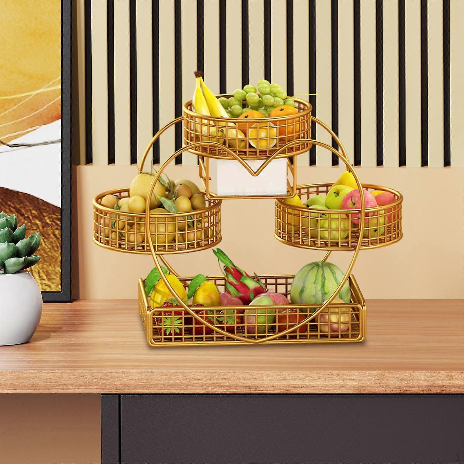 Fruit Basket Holder Kitchen Countertop Rack Bread Vegetable for Storage Potato