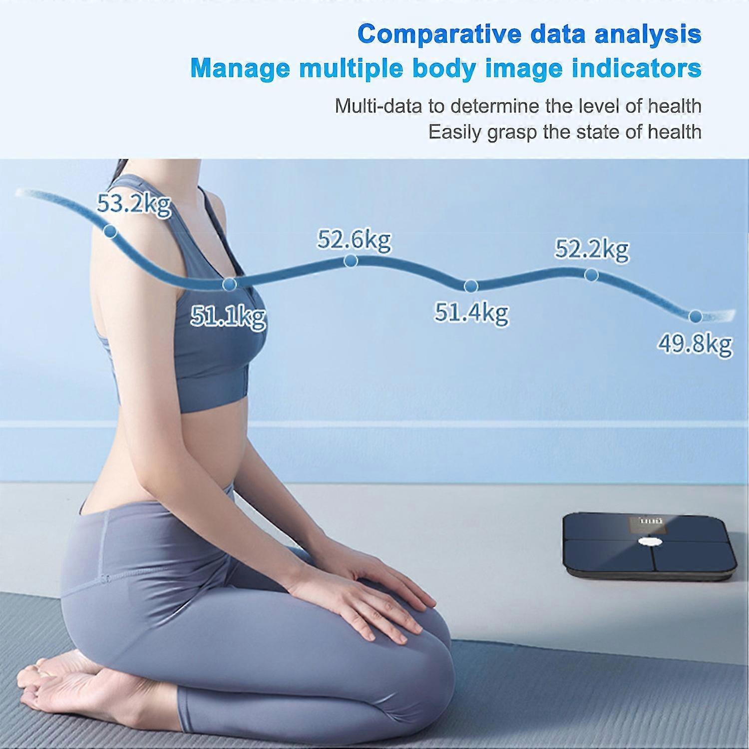 Intelligent VA Color Screen Heart Rate Body Electronic Scale Highly Accurate Professional Fat Measur