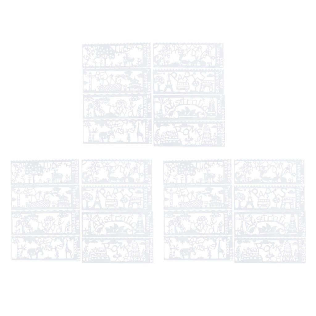 24x Drawing Templates Different Painting Stencils Graphics Stencil For Dairy
