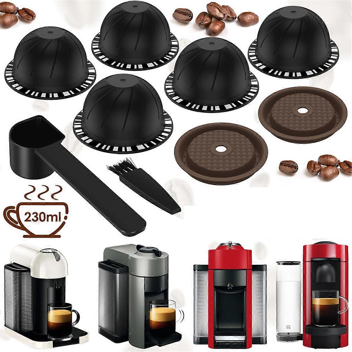 5Pc Reusable Vertuo Pod for Machine, Coffee Capsule (230Ml)