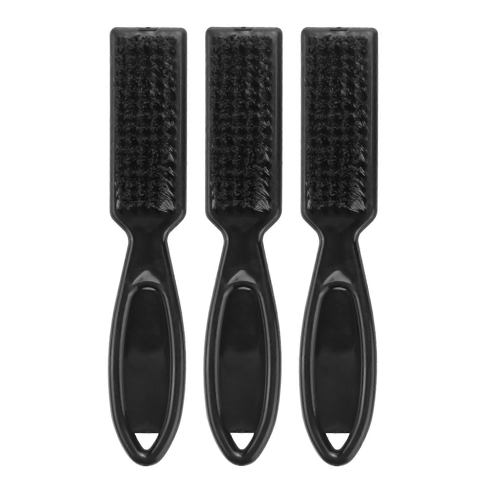 3Pcs Fade Brush Comb Scissors Cleaning Brush Vintage Oil Head Shape
